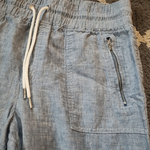 Athleta Cabo Linen Jogger Pants in Chambray Blue Size 14 - Picture 4 of 10